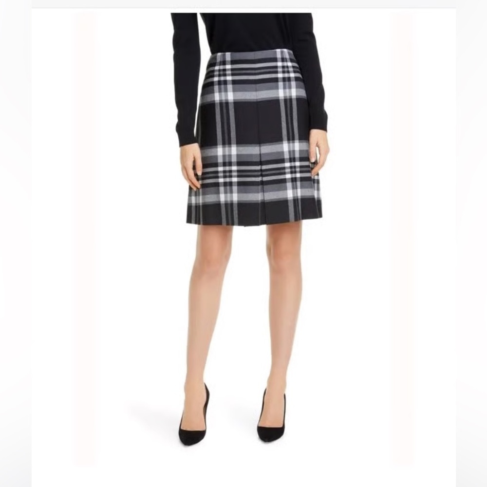 HUGO BOSS Vasanda Glen Plaid
Stretch Wool Skirt Size 6